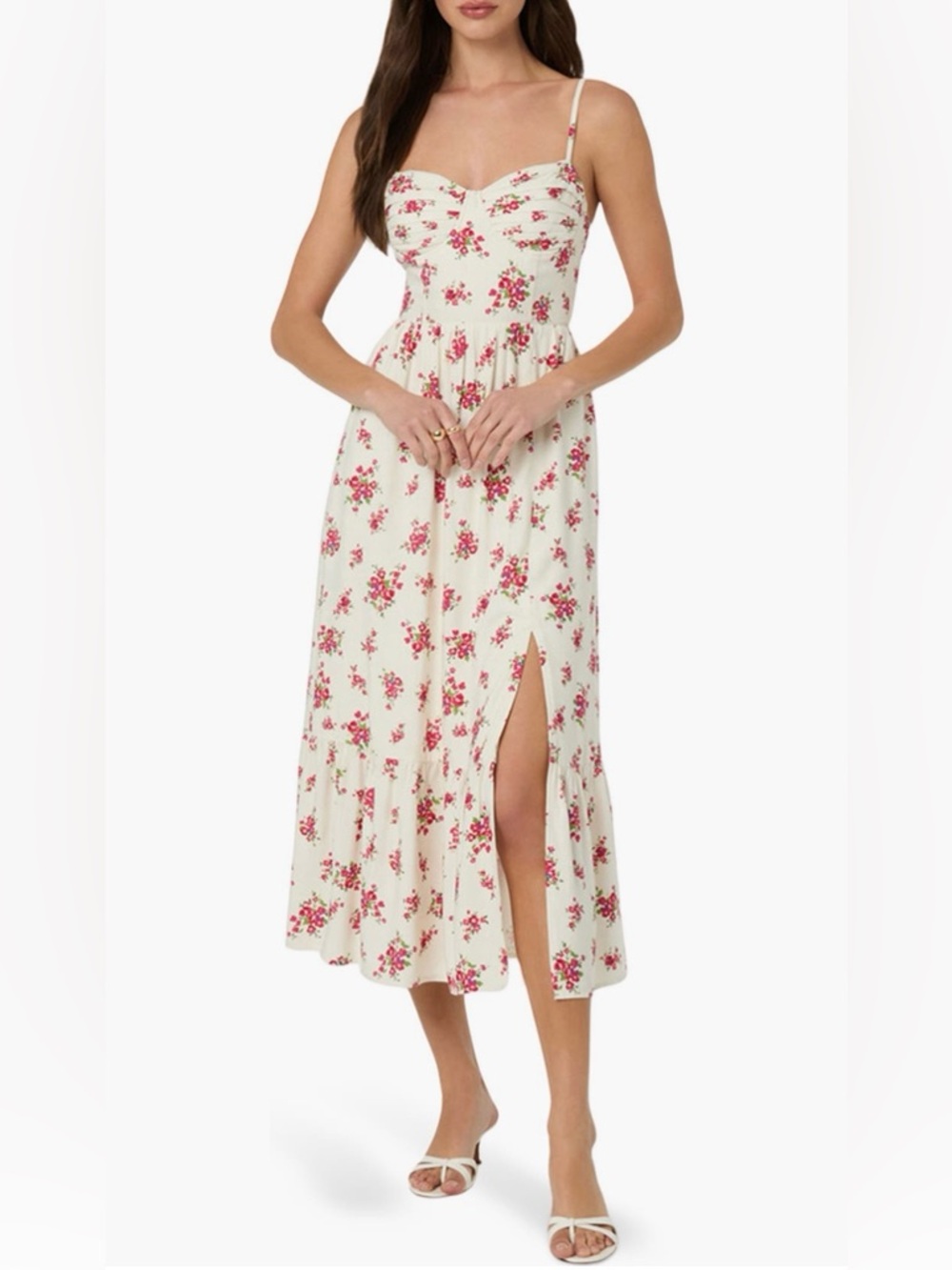 ASTR the Label Floral Print Linen Midi Sun Dress, NWT